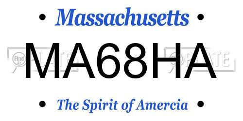 MA68HA Massachusetts License Plate