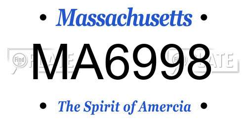 MA6998 Massachusetts License Plate