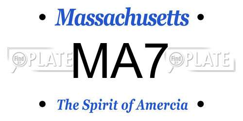MA7 Massachusetts License Plate