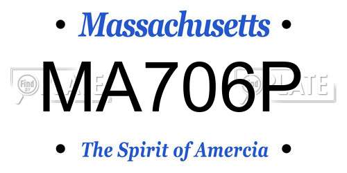 MA706P Massachusetts License Plate