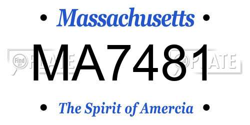 MA7481 Massachusetts License Plate