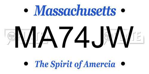 MA74JW Massachusetts License Plate