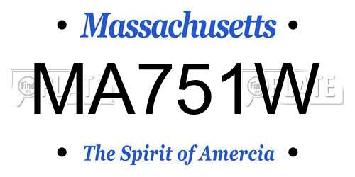 MA751W Massachusetts License Plate