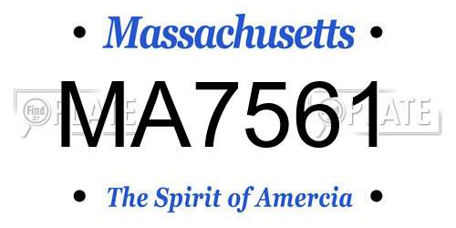 MA7561 Massachusetts License Plate