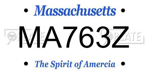 MA763Z Massachusetts License Plate