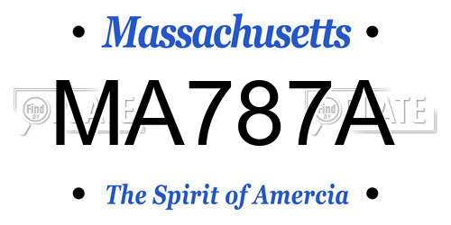 MA787A Massachusetts License Plate