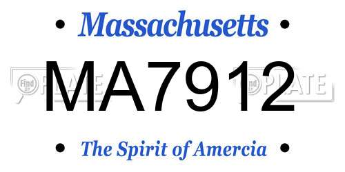 MA7912 Massachusetts License Plate