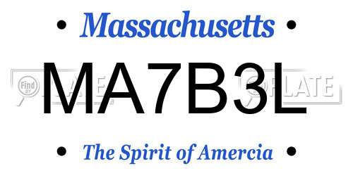 MA7B3L Massachusetts License Plate