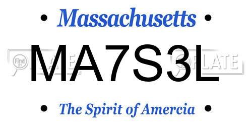 MA7S3L Massachusetts License Plate