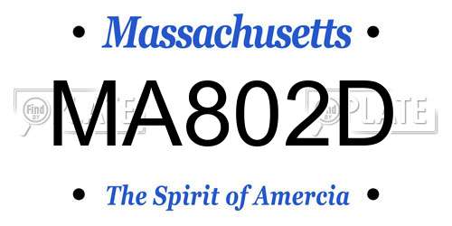 MA802D Massachusetts License Plate
