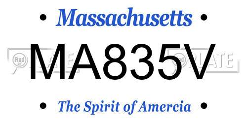 MA835V Massachusetts License Plate