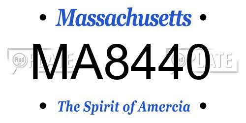 MA8440 Massachusetts License Plate