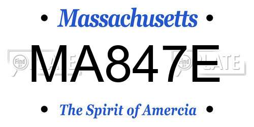 MA847E Massachusetts License Plate