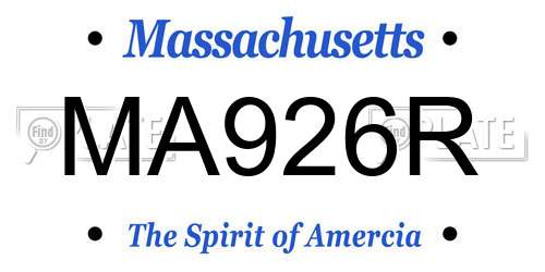 MA926R Massachusetts License Plate