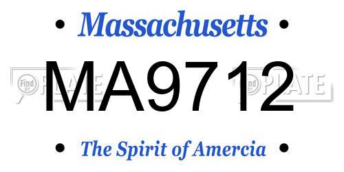 MA9712 Massachusetts License Plate