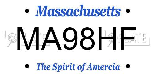 MA98HF Massachusetts License Plate