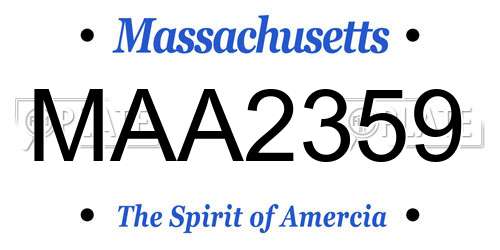 MAA2359 Massachusetts License Plate