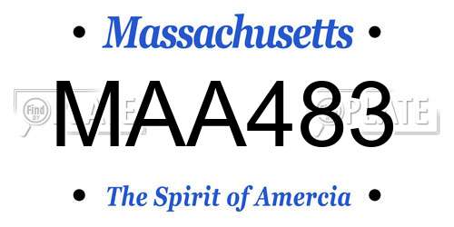MAA483 Massachusetts License Plate