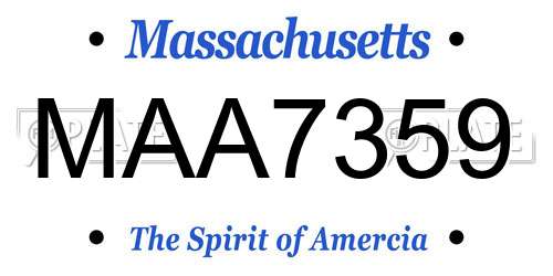MAA7359 Massachusetts License Plate