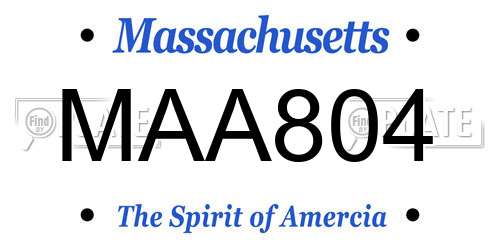 MAA804 Massachusetts License Plate