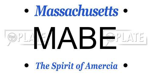 MABE Massachusetts License Plate