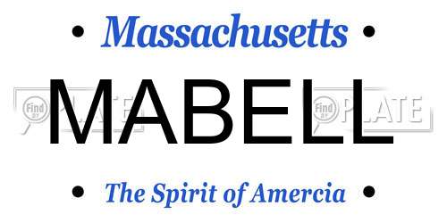 MABELL Massachusetts License Plate