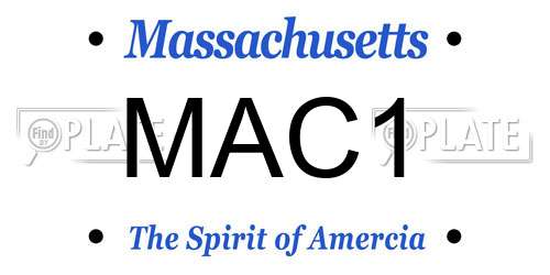 MAC1 Massachusetts License Plate