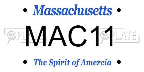 MAC11 Massachusetts License Plate