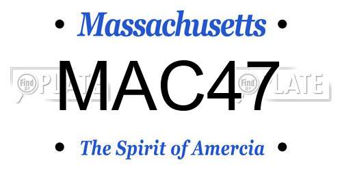 MAC47 Massachusetts License Plate