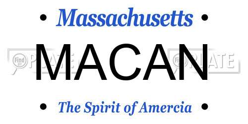 MACAN Massachusetts License Plate