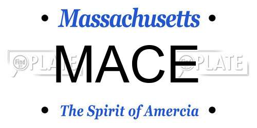 MACE Massachusetts License Plate