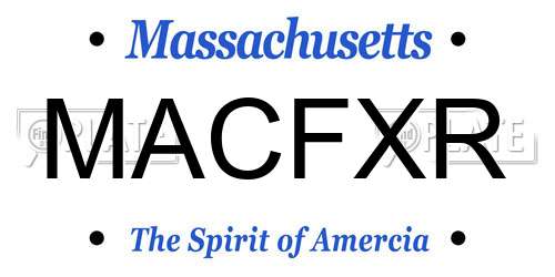 MACFXR Massachusetts License Plate
