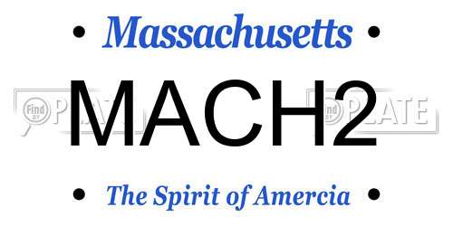 MACH2 Massachusetts License Plate
