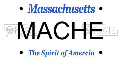 MACHE Massachusetts License Plate