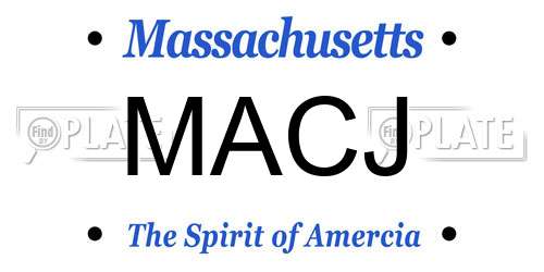 MACJ Massachusetts License Plate