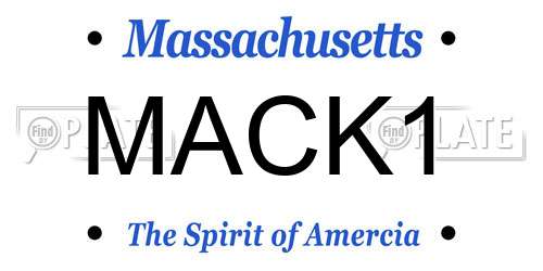 MACK1 Massachusetts License Plate