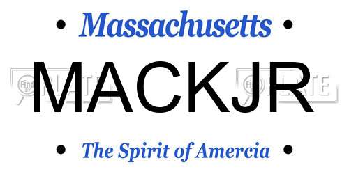 MACKJR Massachusetts License Plate