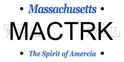 MACTRK Massachusetts License Plate