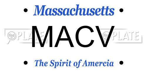 MACV Massachusetts License Plate