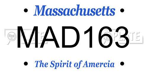MAD163 Massachusetts License Plate
