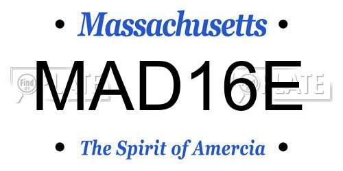 MAD16E Massachusetts License Plate