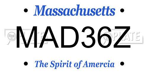 MAD36Z Massachusetts License Plate