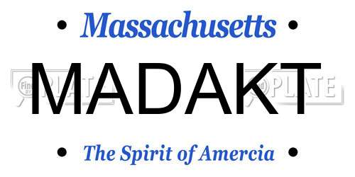 MADAKT Massachusetts License Plate