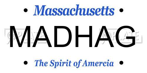 MADHAG Massachusetts License Plate
