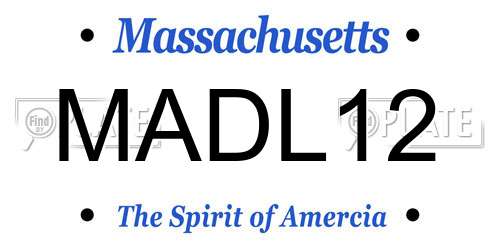 MADL12 Massachusetts License Plate