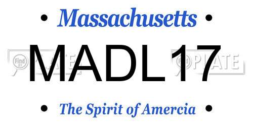 MADL17 Massachusetts License Plate