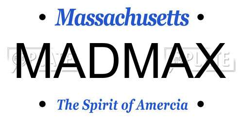 MADMAX Massachusetts License Plate