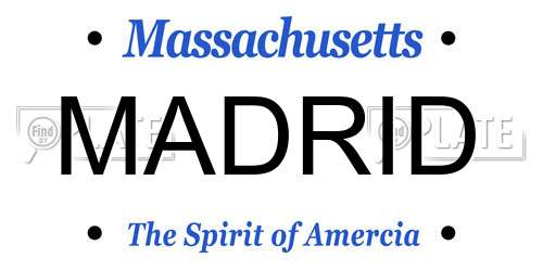 MADRID Massachusetts License Plate