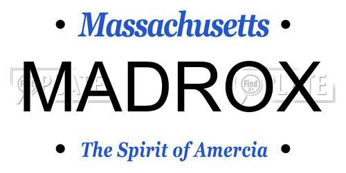 MADROX Massachusetts License Plate