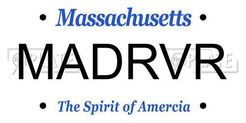 MADRVR Massachusetts License Plate